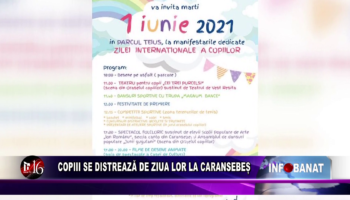 Copiii se distrează de ziua lor la Caransebeș