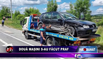 Două mașini s-au făcut praf