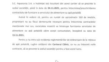 Comunicat de presă Aquacaraș