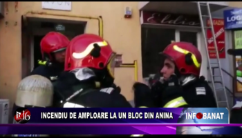 Incendiu de amploare la un bloc din Anina