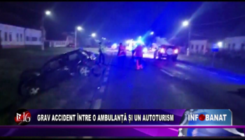 Grav accident între o ambulanță și un autoturism