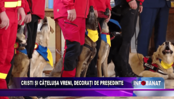 Cristi și cățelușa Vreni, decorați de președinte