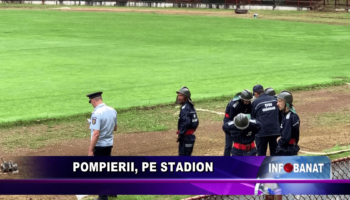 Pompierii, pe stadion