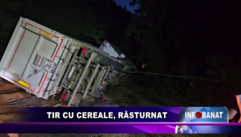 Tir cu cereale, răsturnat