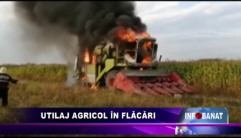 Utilaj agricol în flăcări